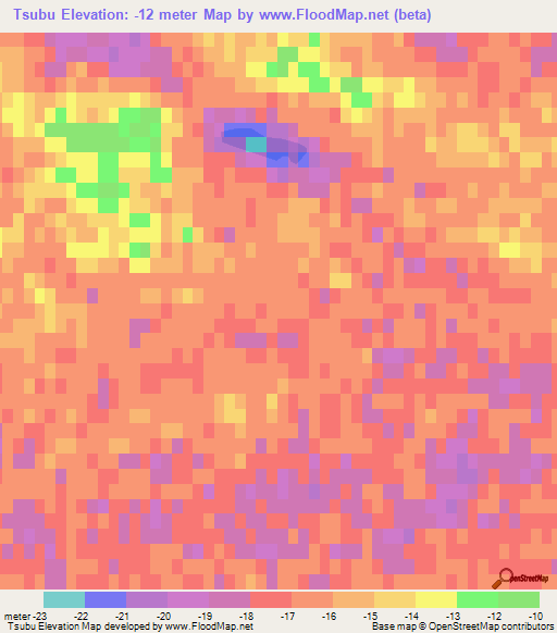 Tsubu,Russia Elevation Map