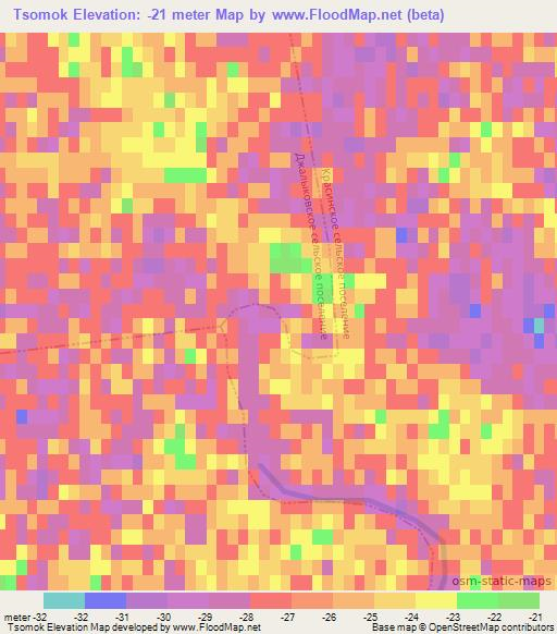 Tsomok,Russia Elevation Map