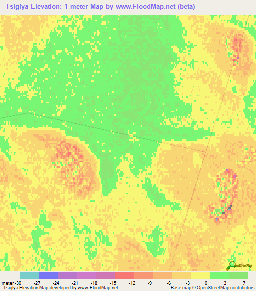 Tsiglya,Russia Elevation Map