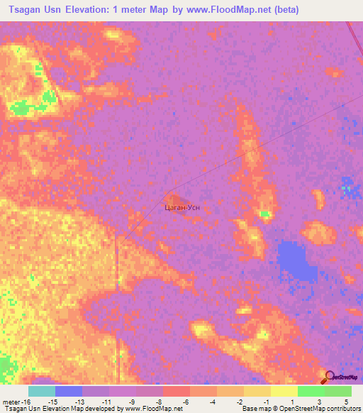 Tsagan Usn,Russia Elevation Map