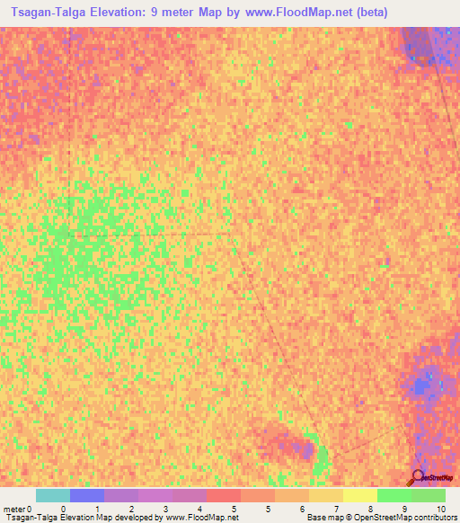 Tsagan-Talga,Russia Elevation Map