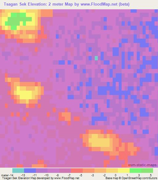 Tsagan Sek,Russia Elevation Map