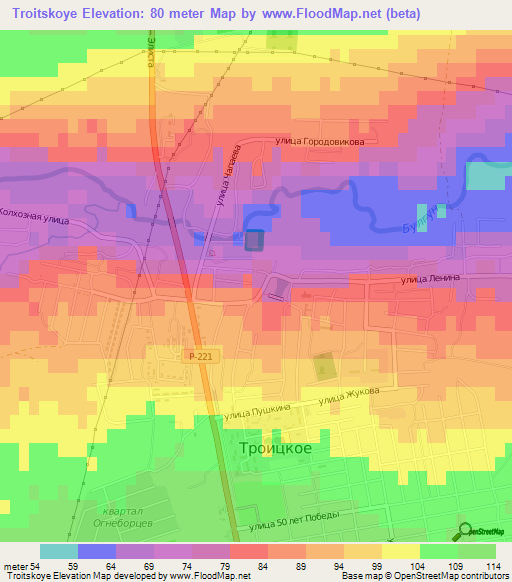 Troitskoye,Russia Elevation Map