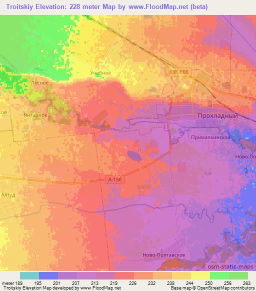 Troitskiy,Russia Elevation Map