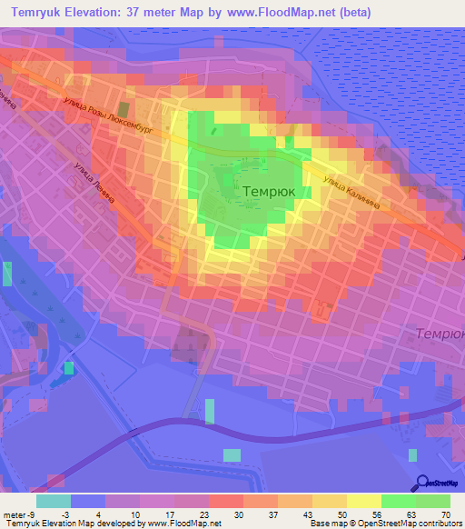 Temryuk,Russia Elevation Map