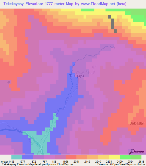 Tekekayasy,Azerbaijan Elevation Map