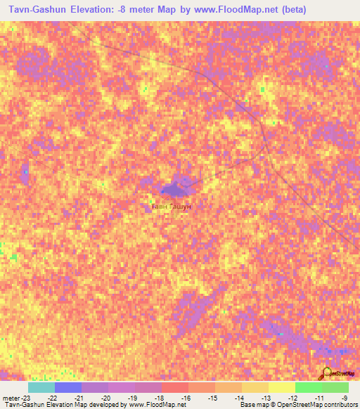 Tavn-Gashun,Russia Elevation Map