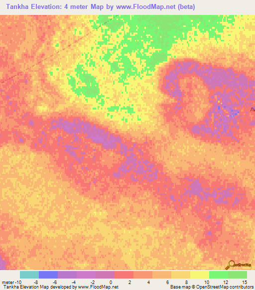 Tankha,Russia Elevation Map