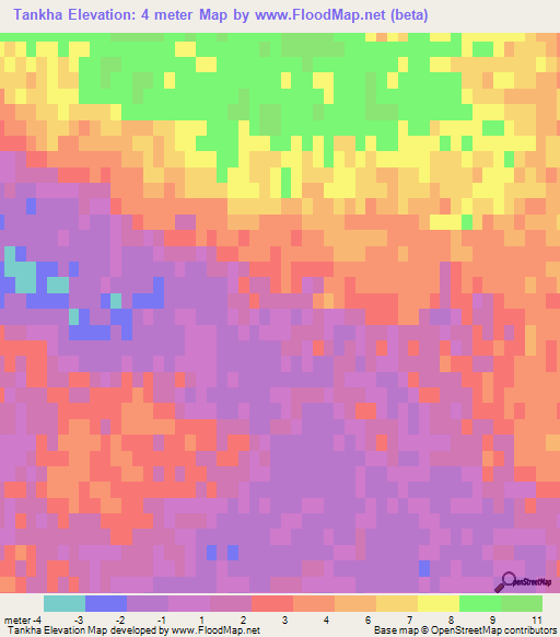 Tankha,Russia Elevation Map