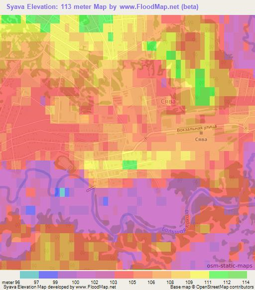 Syava,Russia Elevation Map