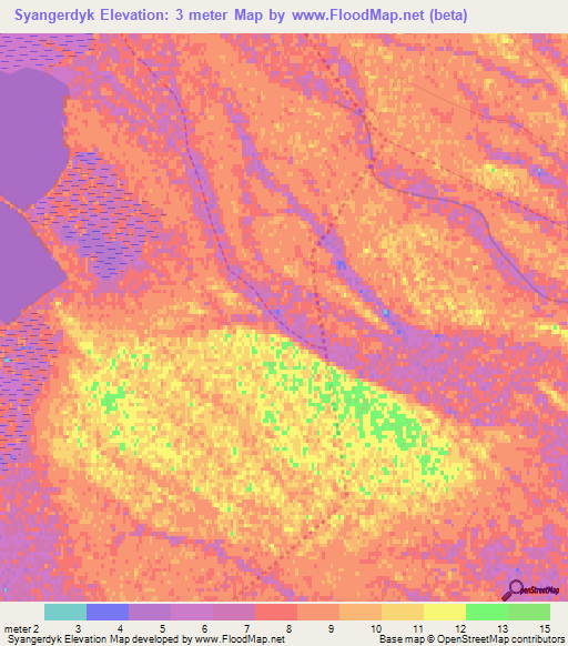 Syangerdyk,Russia Elevation Map