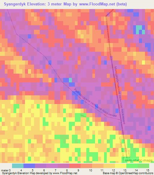 Syangerdyk,Russia Elevation Map