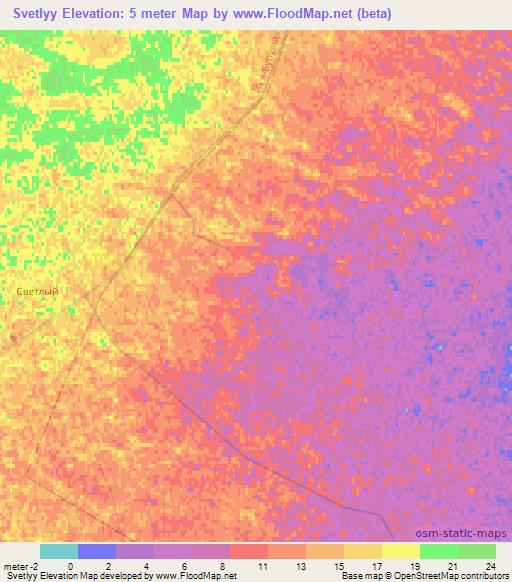 Svetlyy,Russia Elevation Map