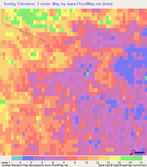 Svetlyy,Russia Elevation Map