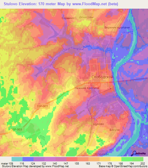 Stulovo,Russia Elevation Map