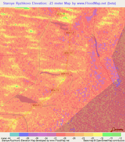 Staroye Ryzhkovo,Russia Elevation Map