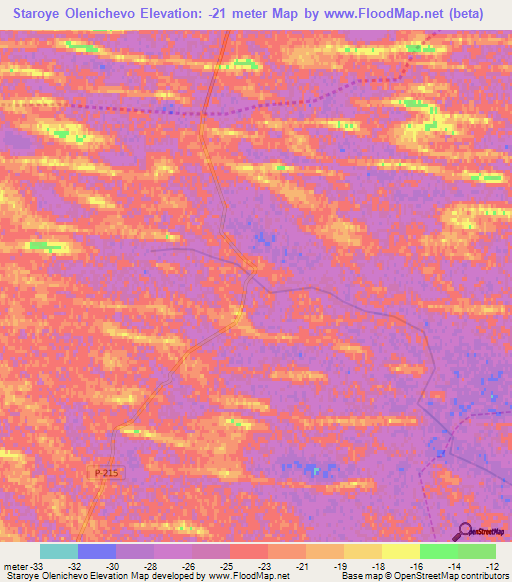 Staroye Olenichevo,Russia Elevation Map