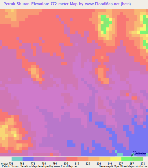 Petruk Shuran,Iran Elevation Map