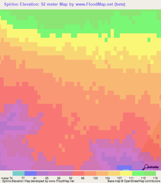 Spirino,Russia Elevation Map