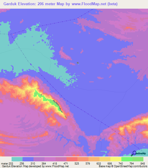Garduk,Iran Elevation Map