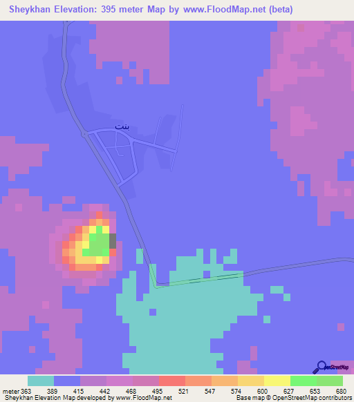 Sheykhan,Iran Elevation Map
