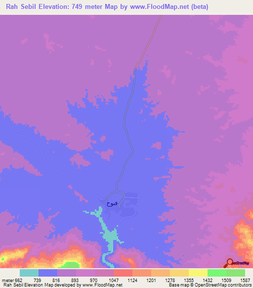 Rah Sebil,Iran Elevation Map