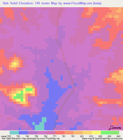 Rah Sebil,Iran Elevation Map