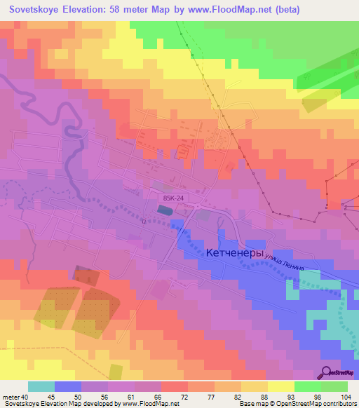 Sovetskoye,Russia Elevation Map