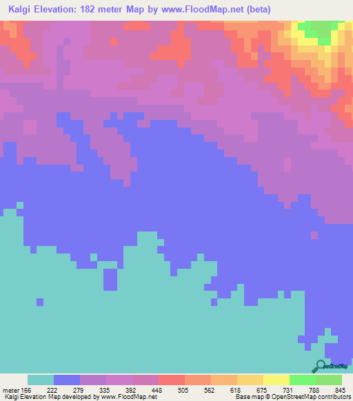 Kalgi,Iran Elevation Map