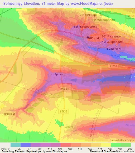 Solnechnyy,Russia Elevation Map