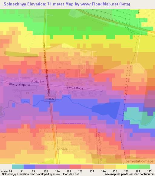 Solnechnyy,Russia Elevation Map
