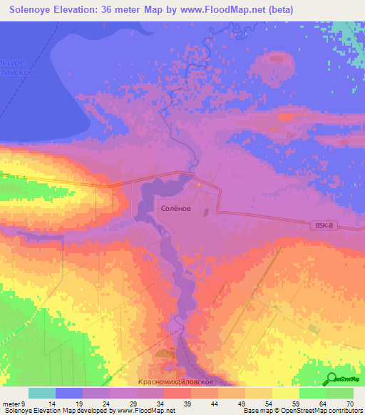 Solenoye,Russia Elevation Map