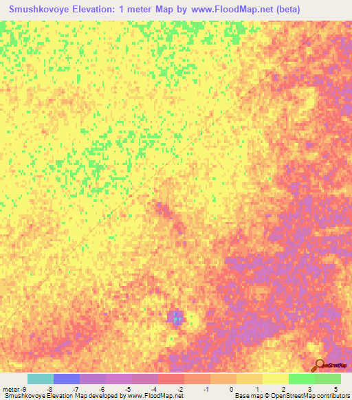 Smushkovoye,Russia Elevation Map