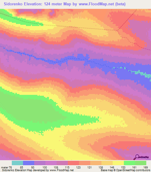 Sidorenko,Russia Elevation Map