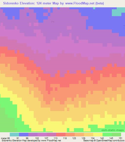 Sidorenko,Russia Elevation Map
