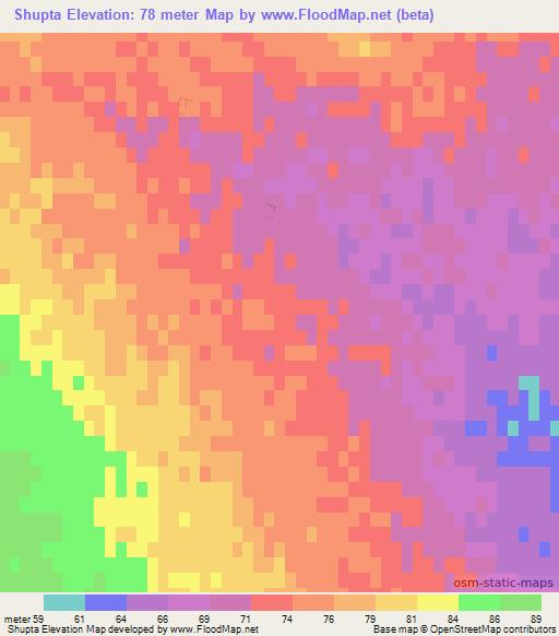 Shupta,Russia Elevation Map