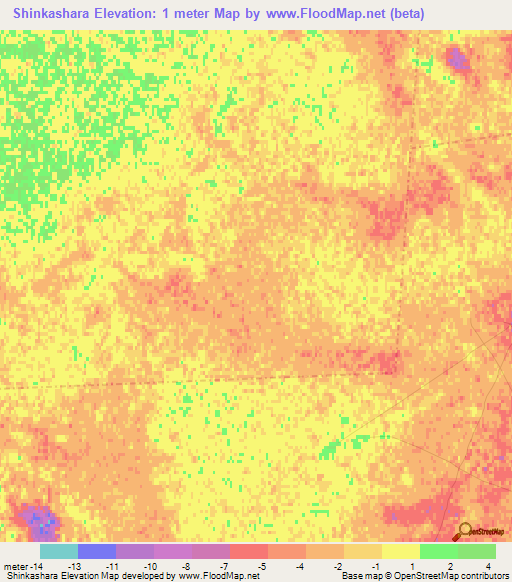 Shinkashara,Russia Elevation Map
