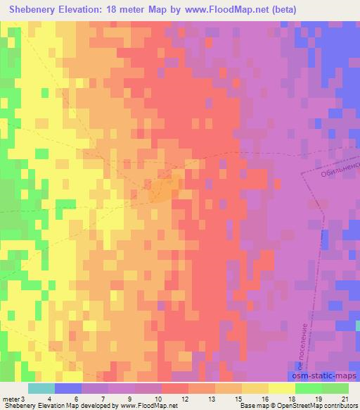 Shebenery,Russia Elevation Map