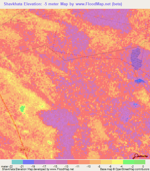 Shavkhata,Russia Elevation Map