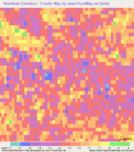 Shavkhata,Russia Elevation Map