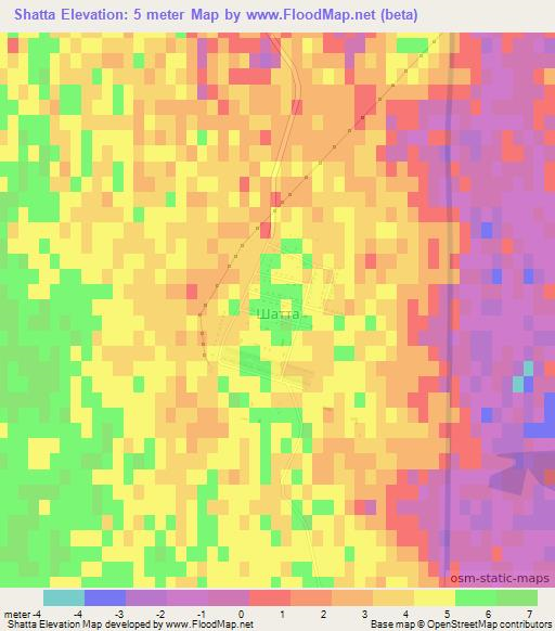 Shatta,Russia Elevation Map
