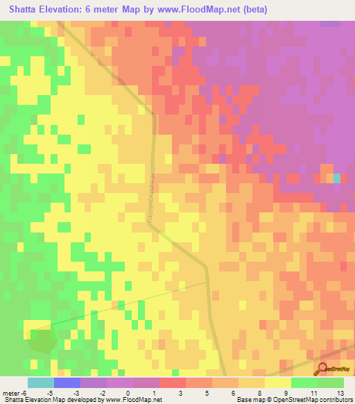 Shatta,Russia Elevation Map