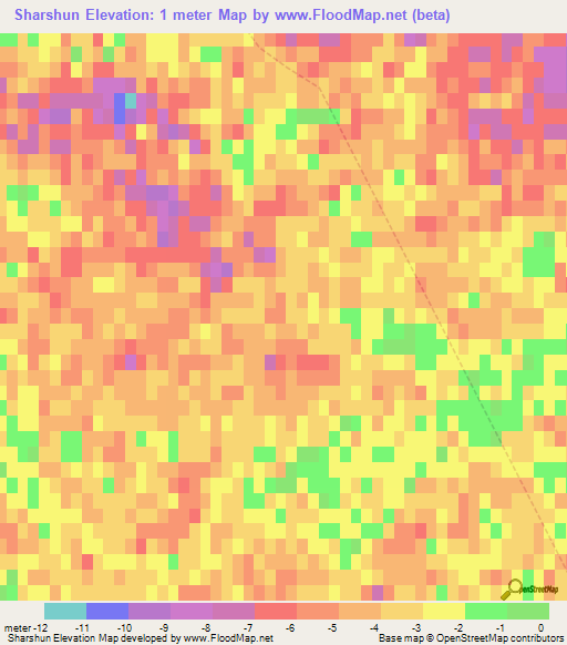 Sharshun,Russia Elevation Map