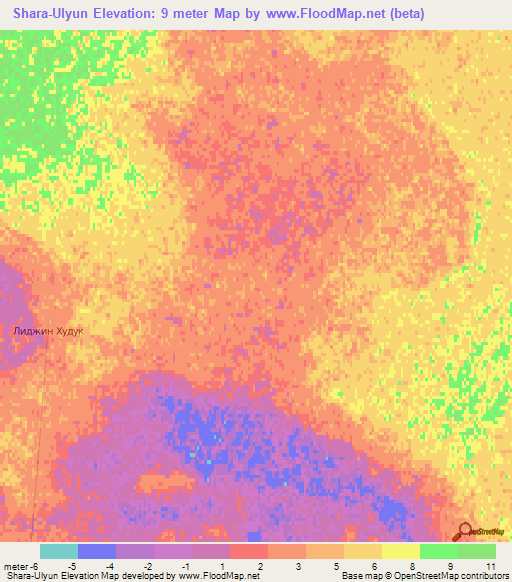 Shara-Ulyun,Russia Elevation Map