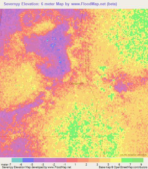Severnyy,Russia Elevation Map