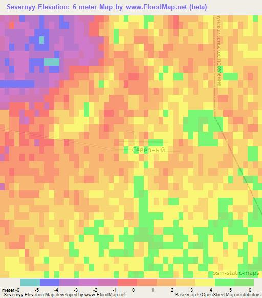 Severnyy,Russia Elevation Map
