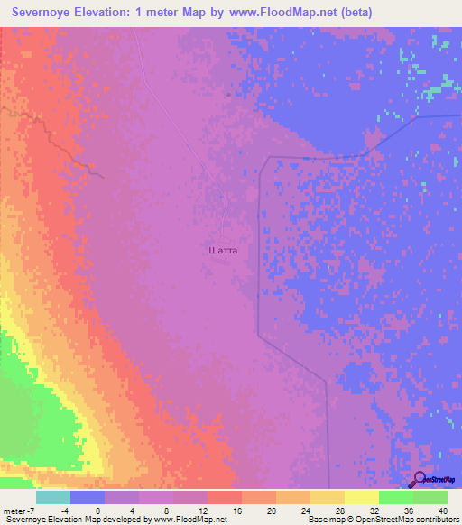Severnoye,Russia Elevation Map