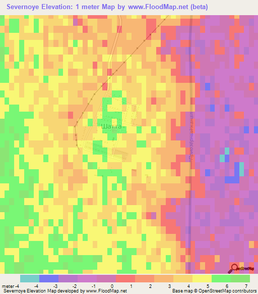 Severnoye,Russia Elevation Map