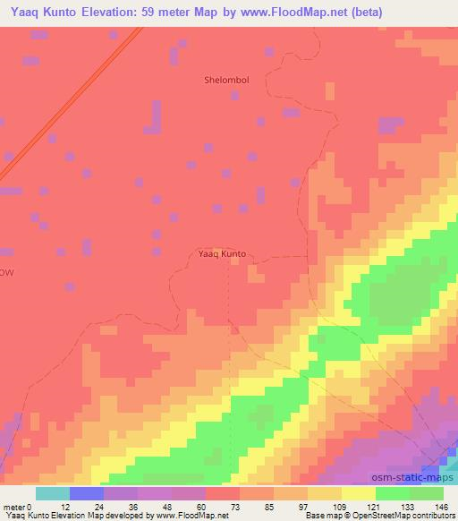 Yaaq Kunto,Somalia Elevation Map