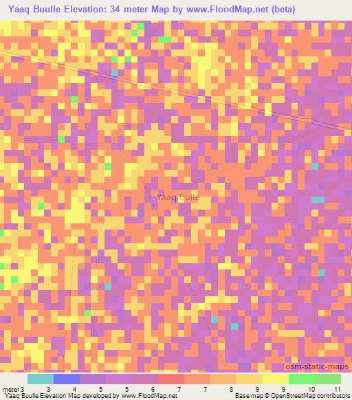Yaaq Buulle,Somalia Elevation Map